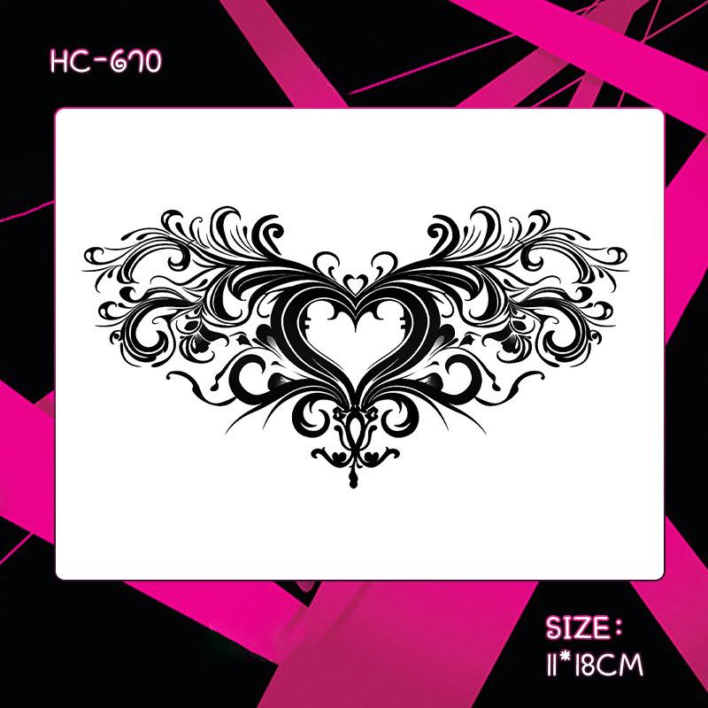 Herbal Semi-Permanent Waterproof Succubus Tattoo Sticker for Women - Long-Lasting, Scar-Covering, High-End Design for Chest, Waist, and Abdomen