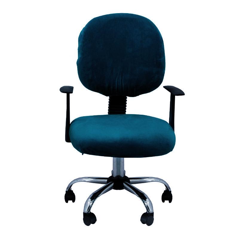 Weiche Warme Weiche Samt Büro Split Stuhlhussen Einfarbig Computerstühle Hülle Universeller Stuhlschutz(Sitz + Rückenlehne )