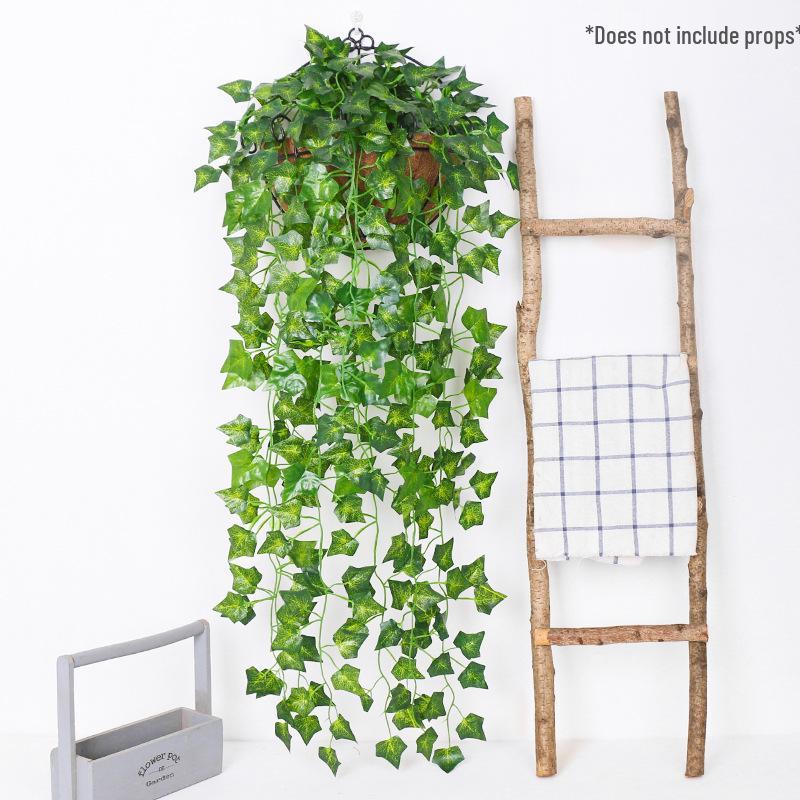 Pothos Wall Hanging Decoration: Trailing Artificial Vines & Spider Plant Basket for Indoor Use
