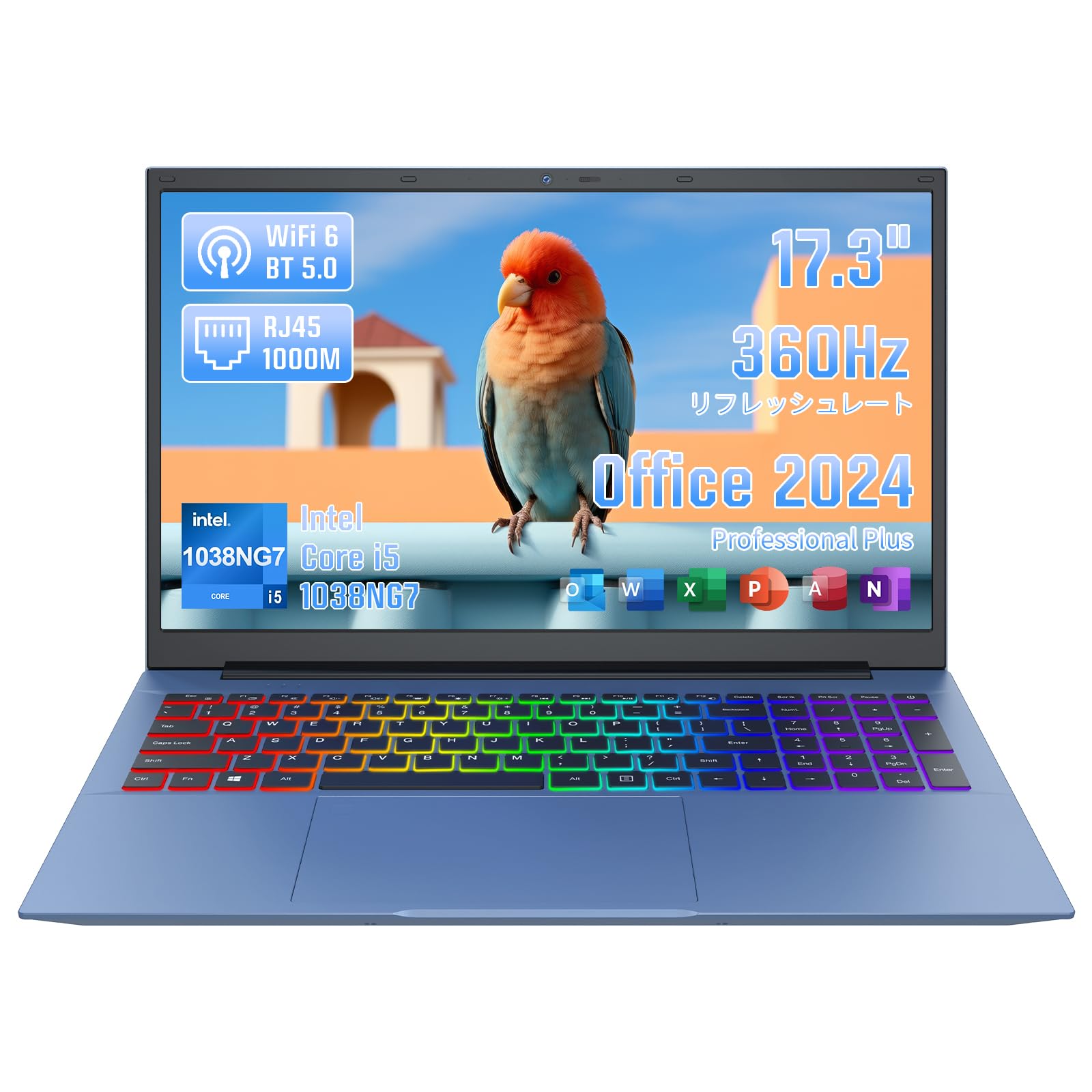 

Laptop with Office Core than 360Hz Refresh 6000mAh 16GB 960GB Numeric Japanese Keyboard with WIFI Video Streaming and Working from Home 16GB 960GB синій