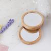 New Small Portable Bamboo Makeup Mirror Handmade Handle Round Cosmetic Mirror with Single Handle Personal Vanity Handheld Mirror