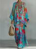 Plus Size - Printed Design - No Texture - Plus Size Casual Suit, Solid Color Casual Fashion Three Quarter Sleeve Crew Neck Top Wide Leg Pants Suit