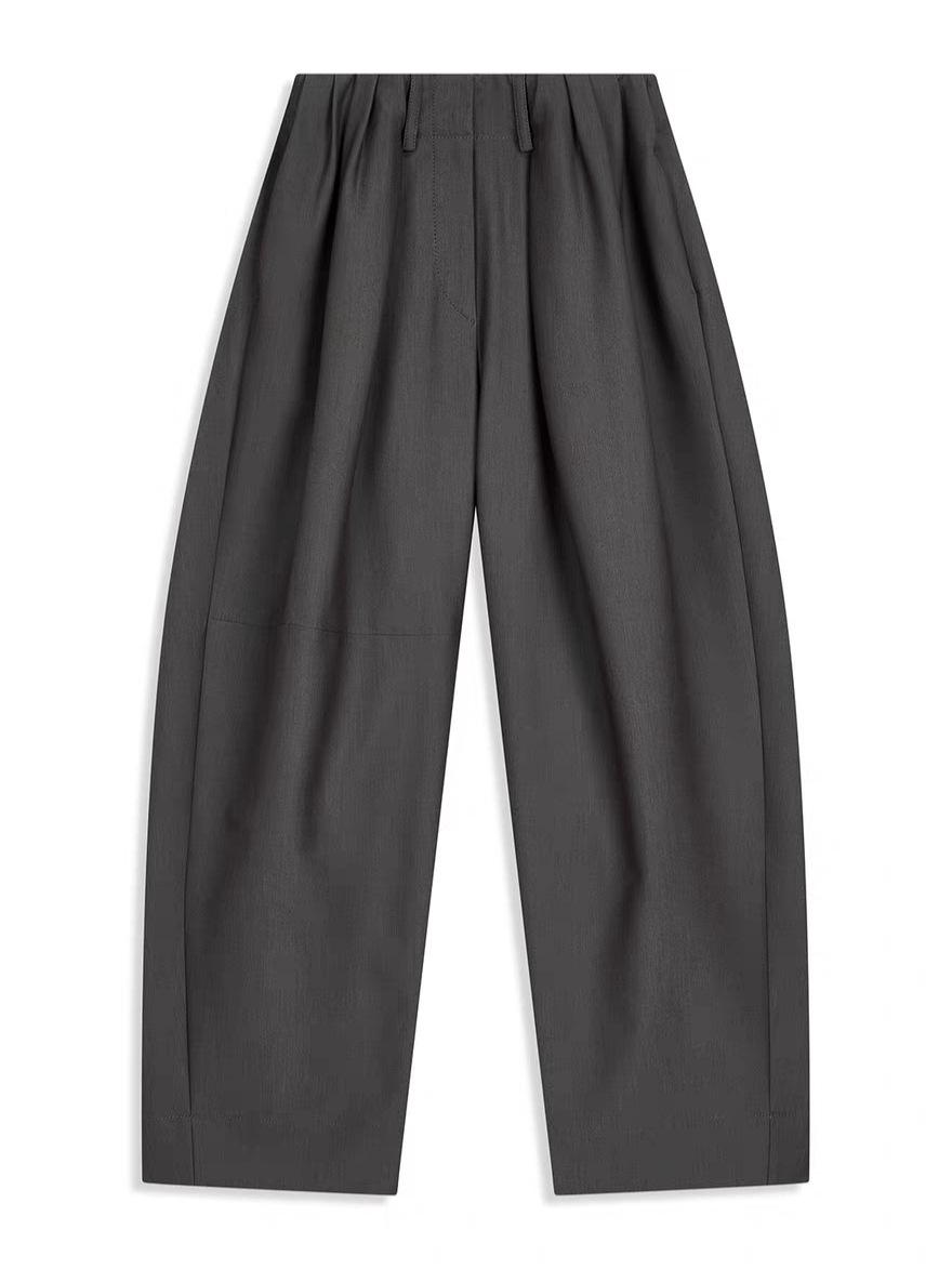 YB Early Spring High-Waisted Wide-Leg Drawstring Pants S