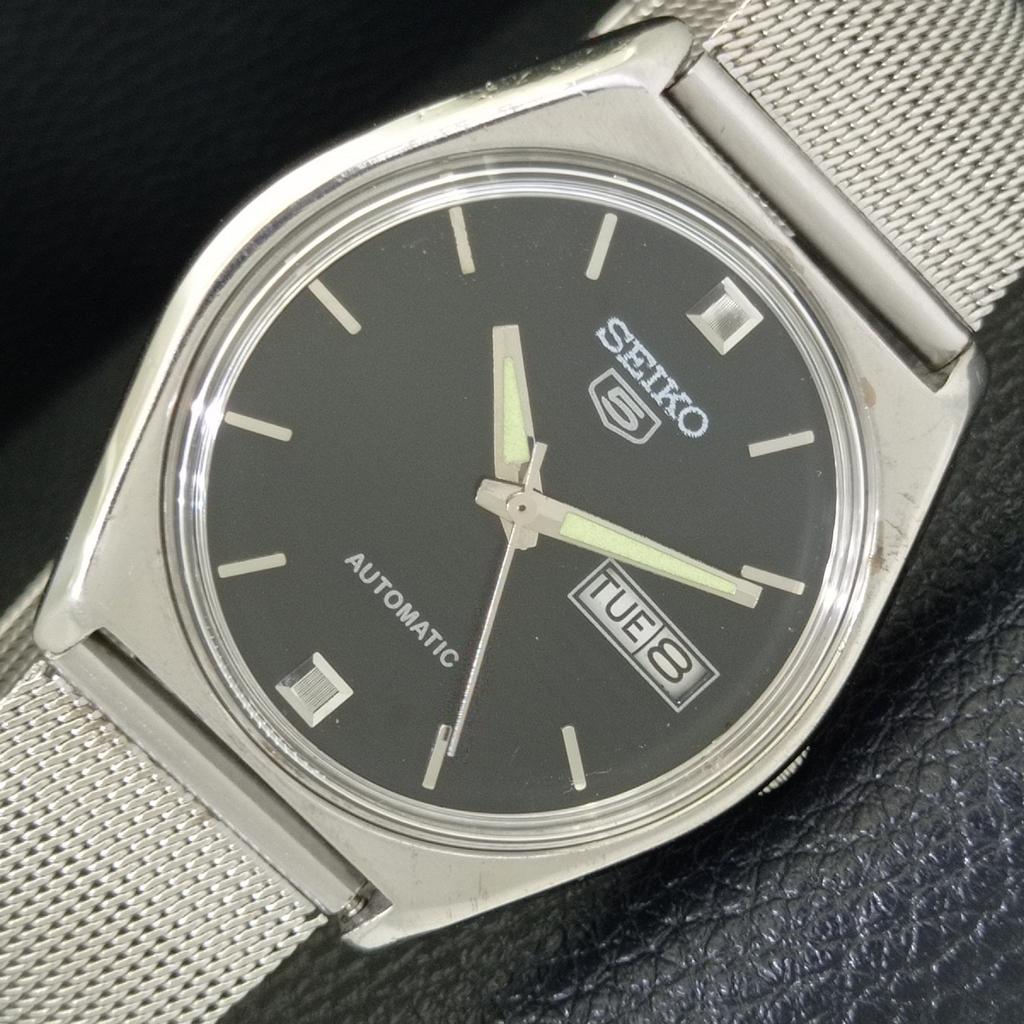 SEIKO 5 AUTOMATIC 6309A VINTAGE JAPAN MENS BLACK COLOR DIAL WATCH a701548-5 R206b-a701548