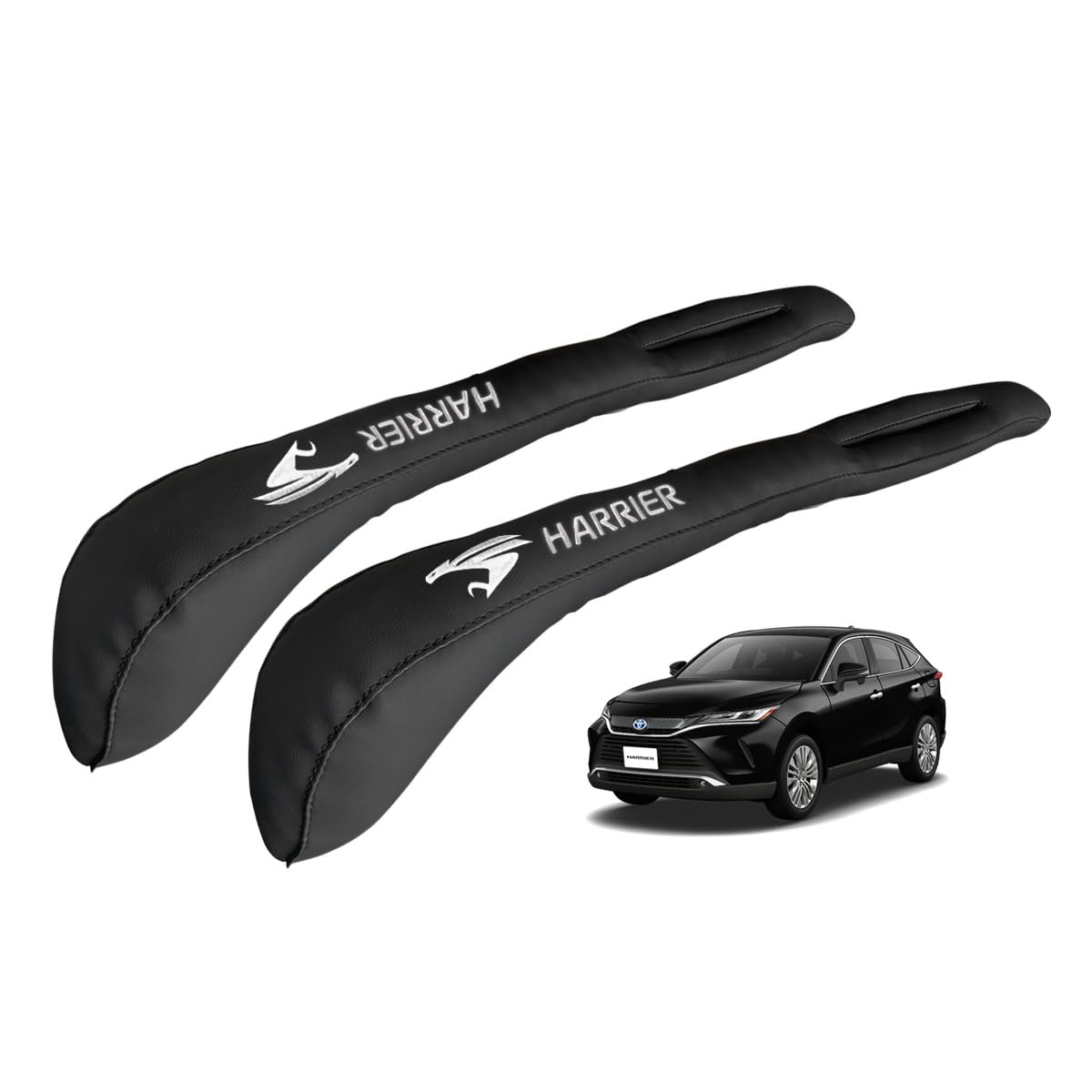 

YiluGS Compatible with Toyota Harrier 60 Series and 80 Embroidered Logo Symmetrical PU Leather Seat Side Gap Perfect Prevents Seat Car Seat Side Car