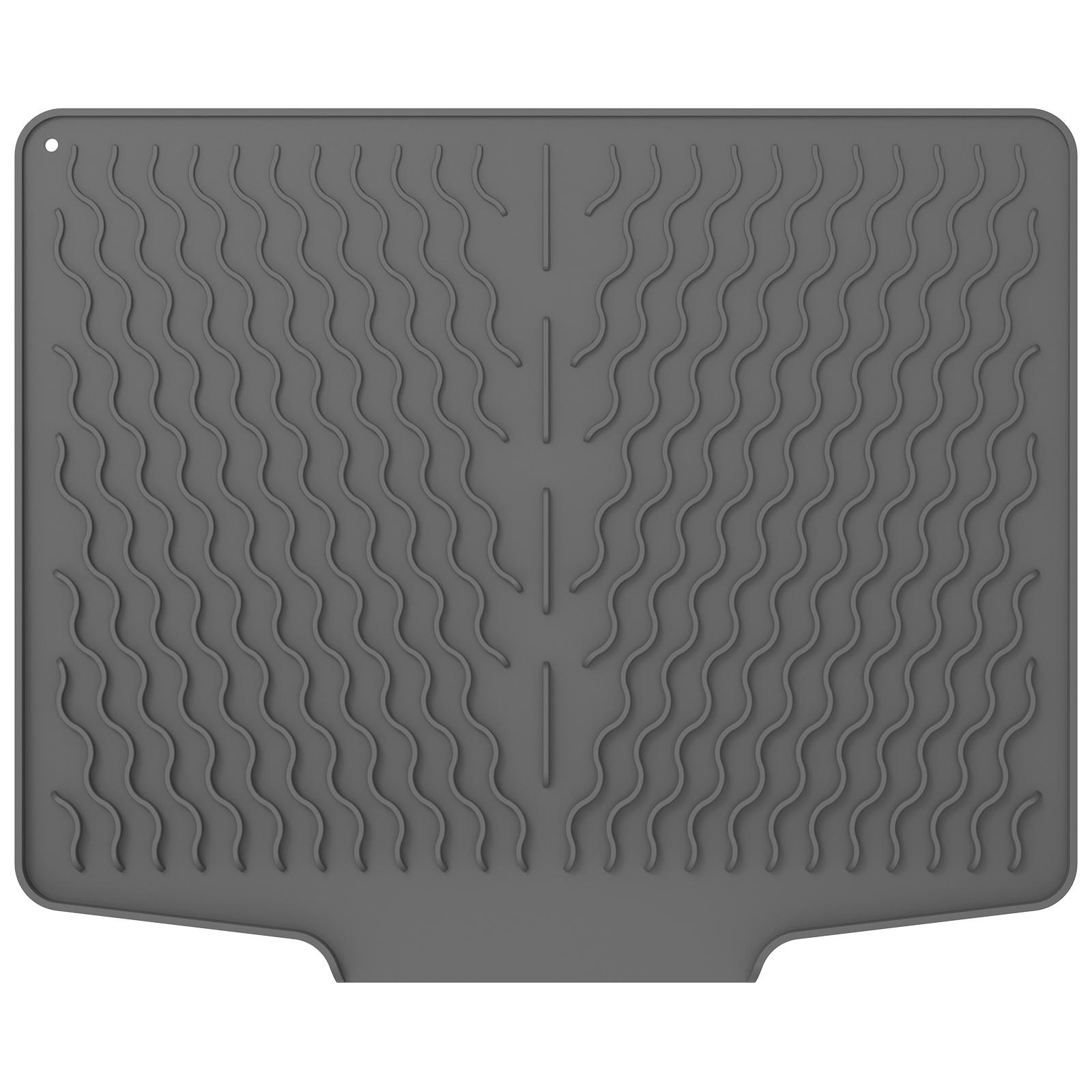 

Fashionable silicone non slip placemat with thermal insulation and drainage pad kitchen tool with sloping drainage outlet 1pc