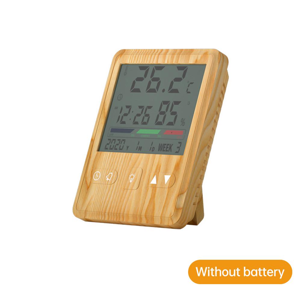 

Измеритель температуры и влажности древесины, многофункциональный будильник, календарь, электронный термометр для помещений с подсветкой -50~70℃