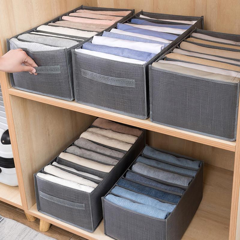 Organizzatore di vestiti Pantaloni Vestiti Jeans Scatola portaoggetti Guardaroba Organizzatore di vestiti Biancheria intima Reggiseno Calzini Scatola compartimento artefatto