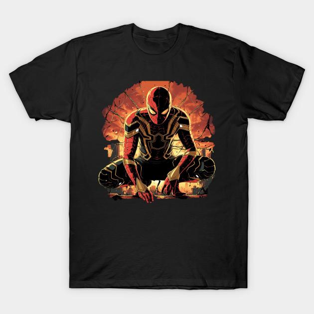 

Men Black Print T-shirt Spiderman No-Cut Transfer Paper Print Cotton Tshirt 4XL чорний
