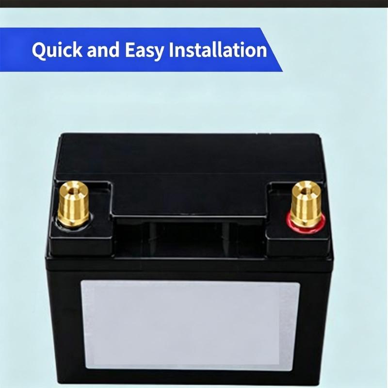 Copper Battery Terminal Set with Threaded Posts, Positive and Negative Pair, Knurled Body and Hardware for Battery Cable Replacement