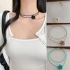 Pärlor Blomma Hänge Halsband Godisfärg Chokers Mode Tröjkedja Dam
