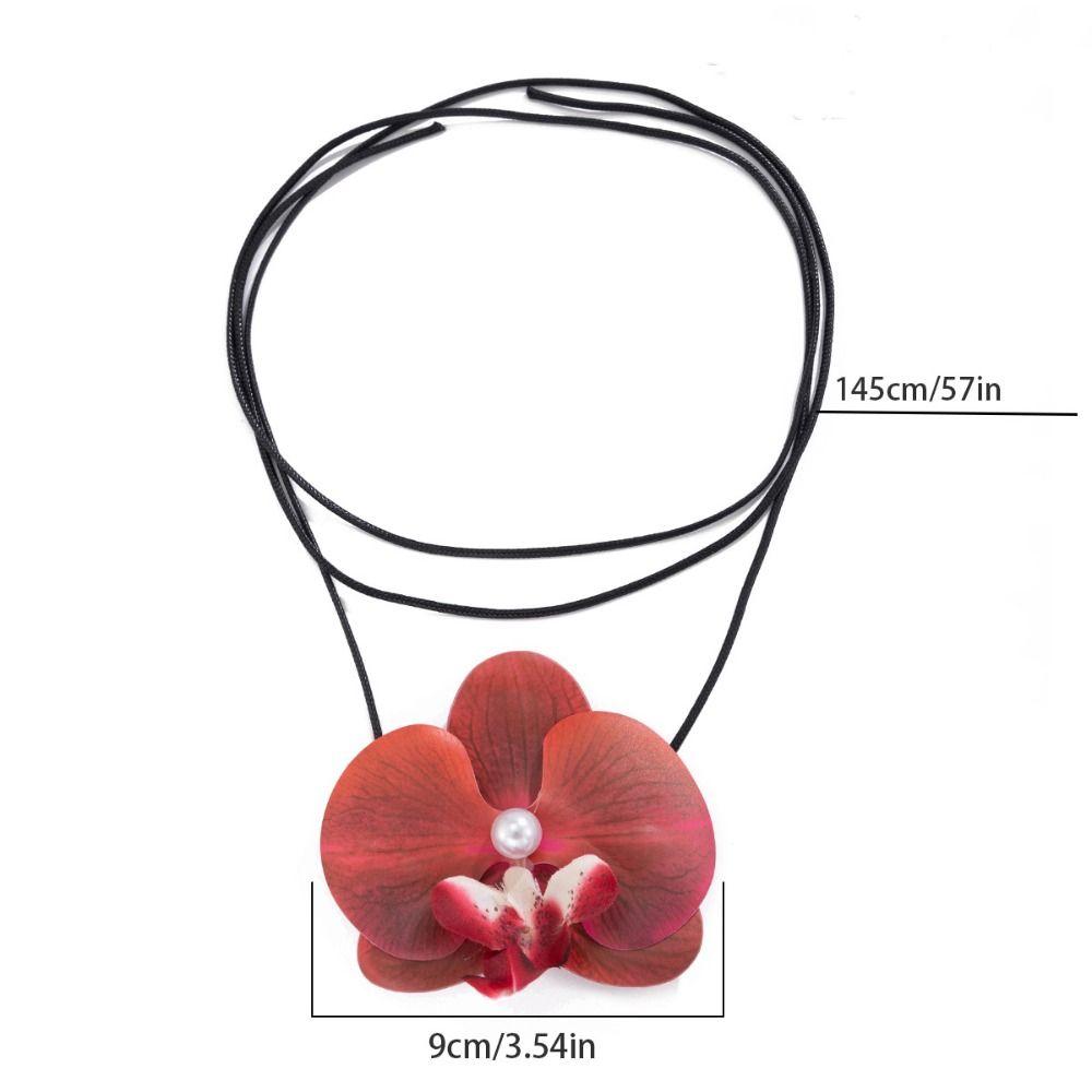 Pearl Phalaenopsis Flower Necklace Colorful Korean Style Choker  Photograph