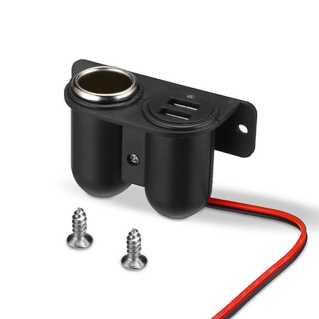 DC 5V 3.1A Dual USB Ports Socket USB Built-In Car Camper Multi Port Lighter Car Socket Charger Cigarette Adapter Plug