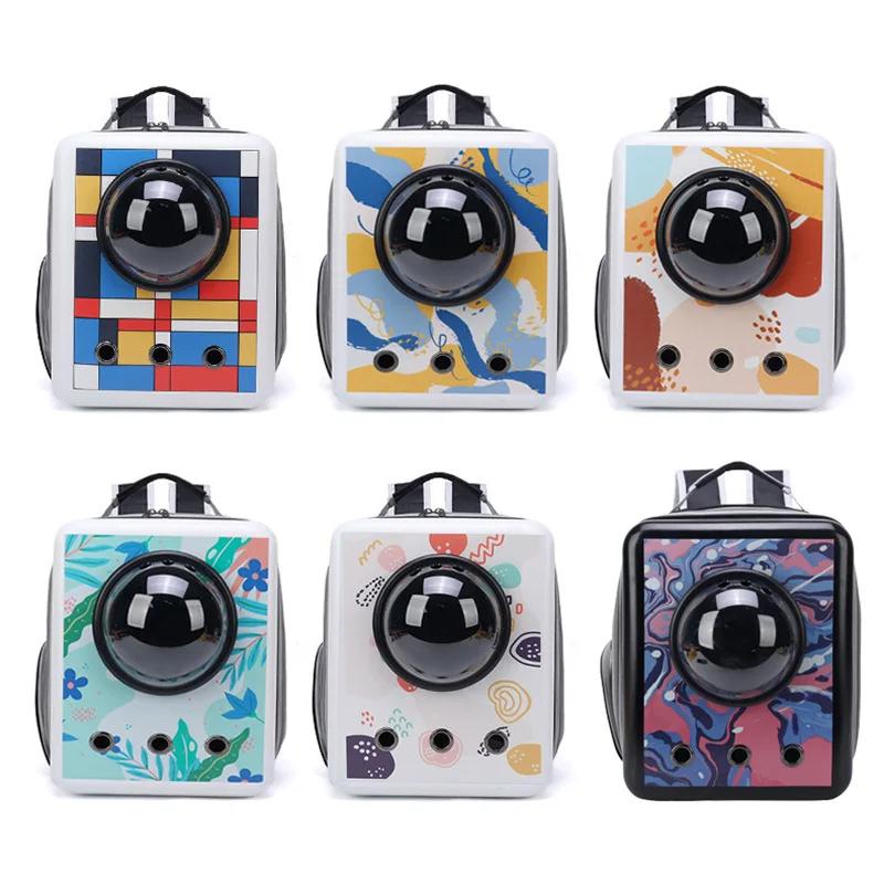 

Cat Backpack Portable Pet Going Out Square Breathable Space Capsule Double Back Cat Bag Going Out Portable Small Pet Bag