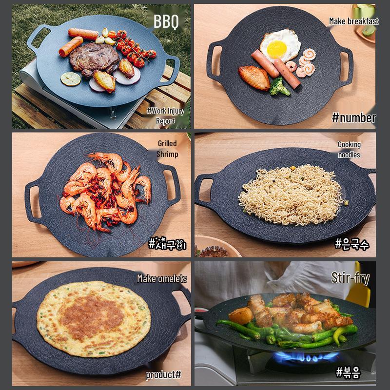 Portable Multi-Functional Non-Stick Maifan Stone Outdoor BBQ Camping Pan
