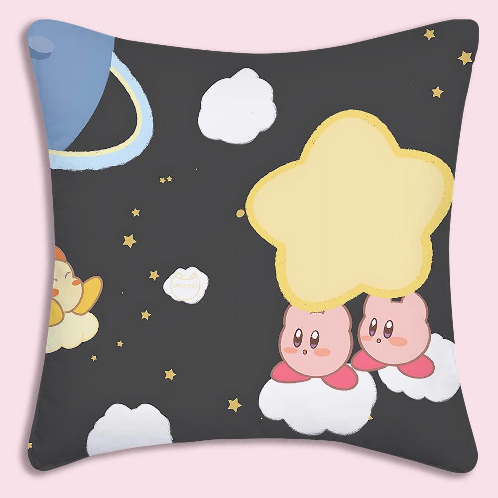 Hot Lovely KKirbies Pillow Covers Cartoon Sofa Decorative Home Doublesided Printing Short Plush Cute Cushion Cover