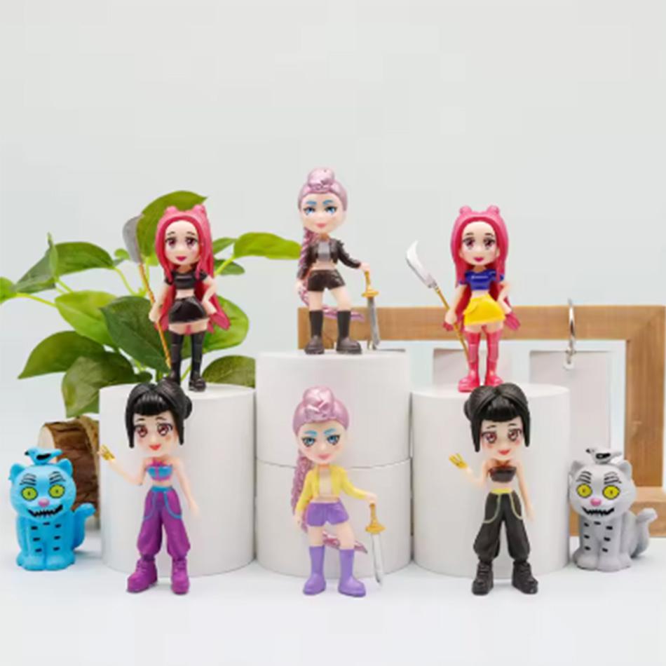 8 Stück/Set Anime Dämonenjäger Actionfigur Spielzeug Derpys Tiger Rumi Mira Zoey Sussy Figur Puppe für Kinder Fa