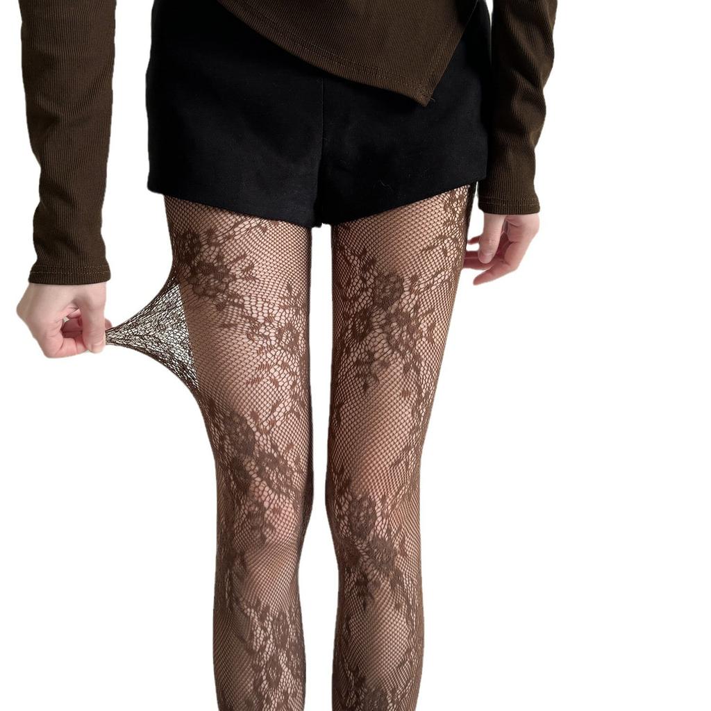 Sexy Holllow Lace Floral Thigh High Women Stockings Y2K Pantyhose Lingerie Hosiery Mesh Fishnet Stockings Women Tights Pantyhose