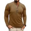 Men S Long Sleeve Round Neck Color Block Vintage T Shirt