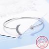 925 Sterling Silver Moon Star Adjustable Bracelet Moissanite Cuff Bangles For Women Fine Jewelry