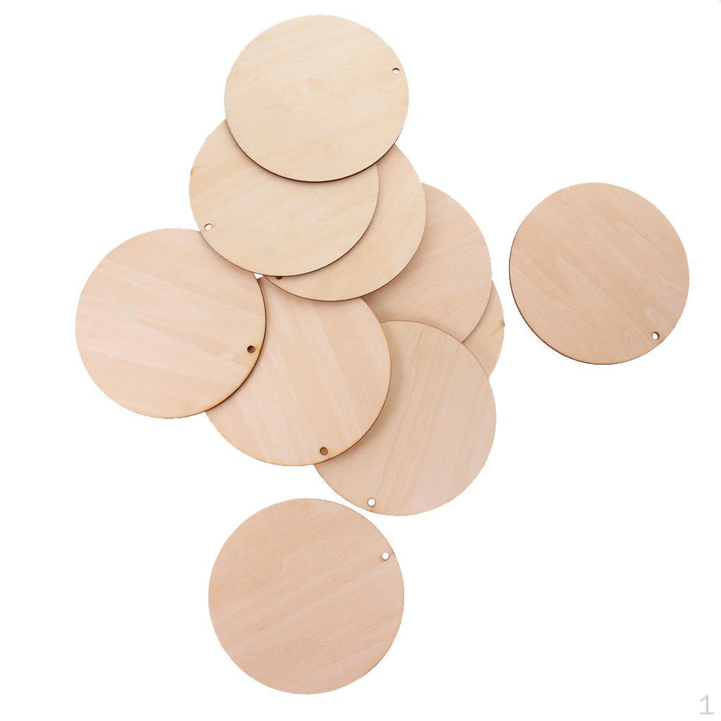 Of Unfinished Solid Round Wood Discs Coins Board Tags With Hose, Birthday Wooden Boards