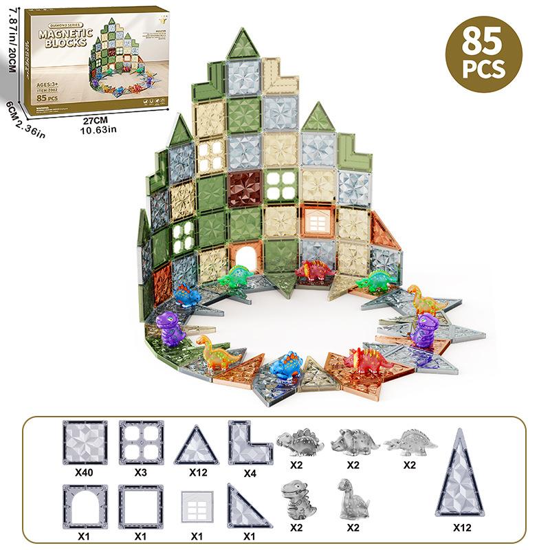 Magnetic Sheet 100 Pieces, Natural Color Educational Toy Three-Dimensional Color Window Drill Surface Magnetic Sheet 3Rd Birthday Gift