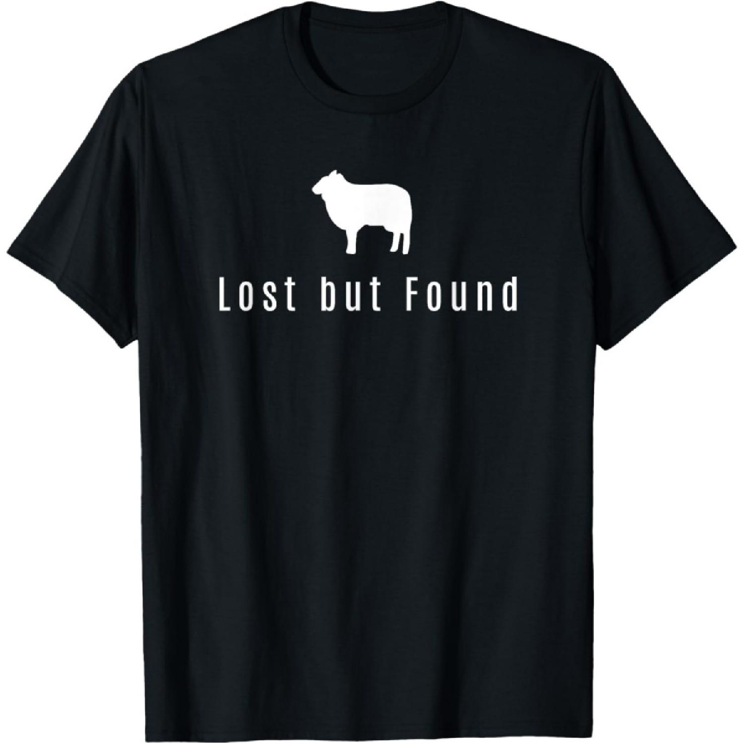 Lost But Found Bible Christian Good Shepard Jesus Lover Gift T-Shirt S