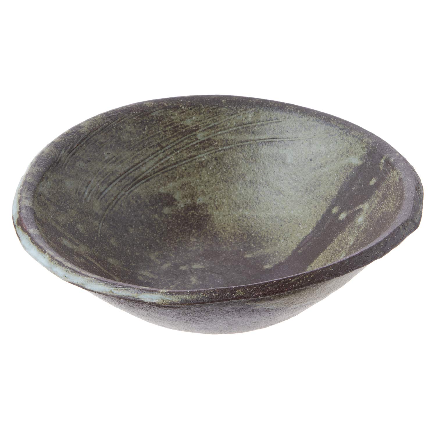 

Marui Seito Shigaraki Ware Hechimon Serving Bowl, Sabi Rat Design, MR-3-3459