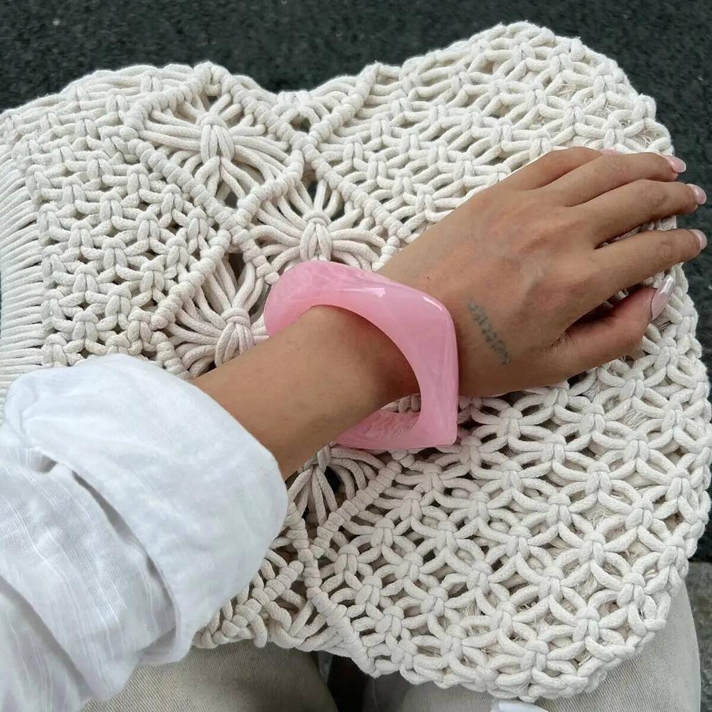 Ingemark Y2K Kpop Irregular Resin Acrylic Bangles for Women New Trend Boho Geometric Charm Wide Bracelets Pulseras Jewelry Gift