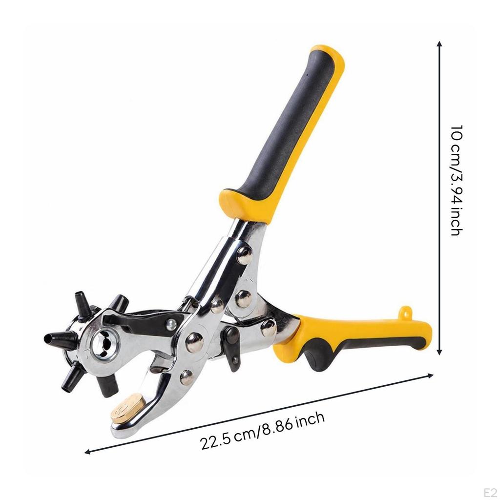 VariableSize Revolving Hole Punch | Ergonomic NonSlip Handle, Reinforced Metal Construction, for