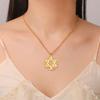 My Shape Flower of Life Star of David Pendant Necklace for Women Men Je Six-pointed Star Charm Chain Stainless Steel Jewelry