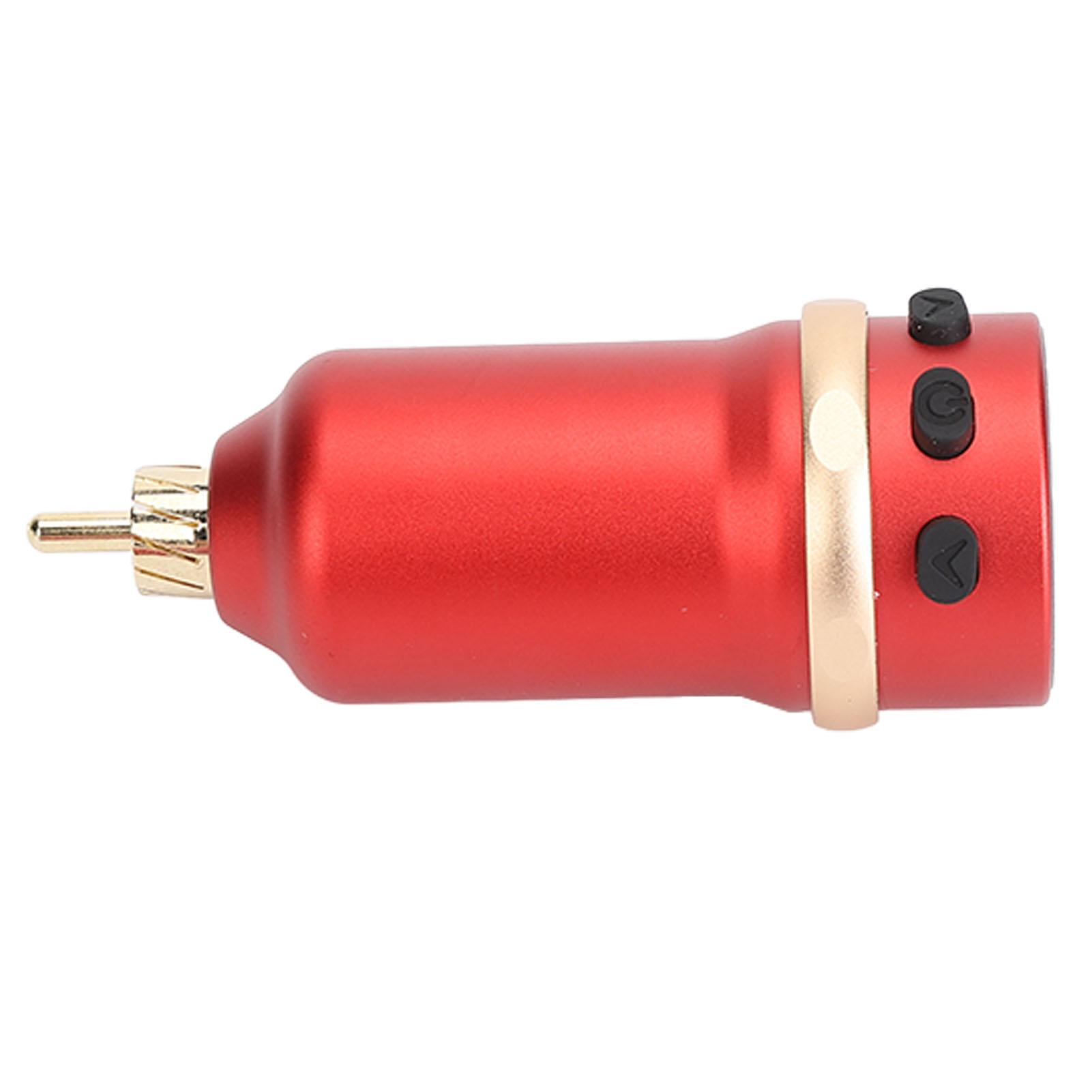 

1600 мАч беспроводной блок питания для татуировки перезаряжаемый 4‑12 В регулируемый интерфейс RCA ручка для татуировки машинка красный