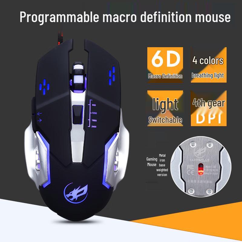 Fenghuolang Q8 Wired RGB Gaming Mouse