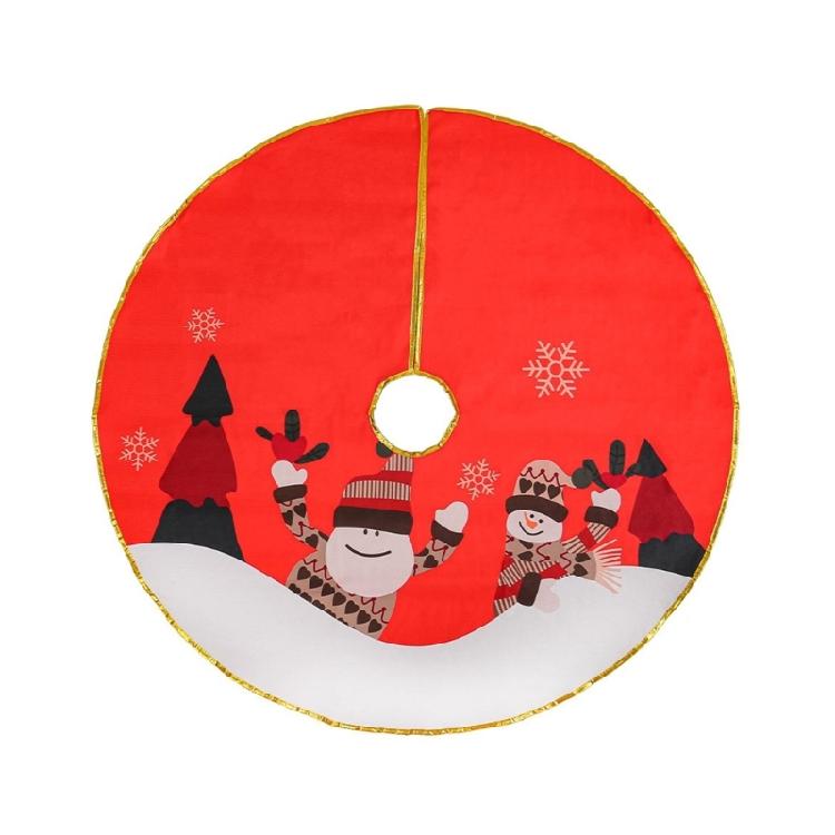 Decorative Christmas Tree Skirt Practical Fabric Christmas Tree Skirt with Golden Edged Detailing for Celebration