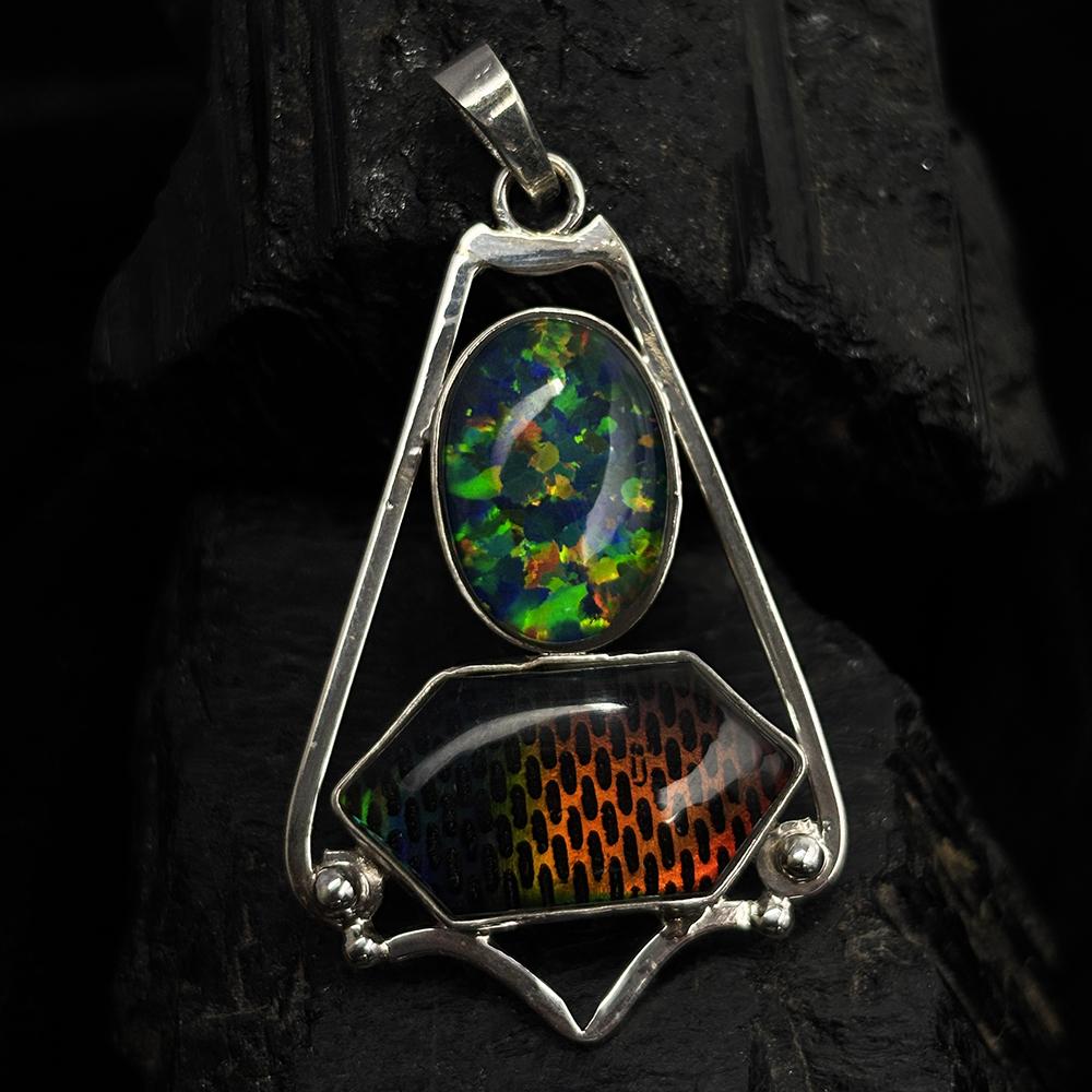 925 Sterling Silver 52 Ct Natural CERTIFIED Opal Fancy Pendant For Birthday Gift