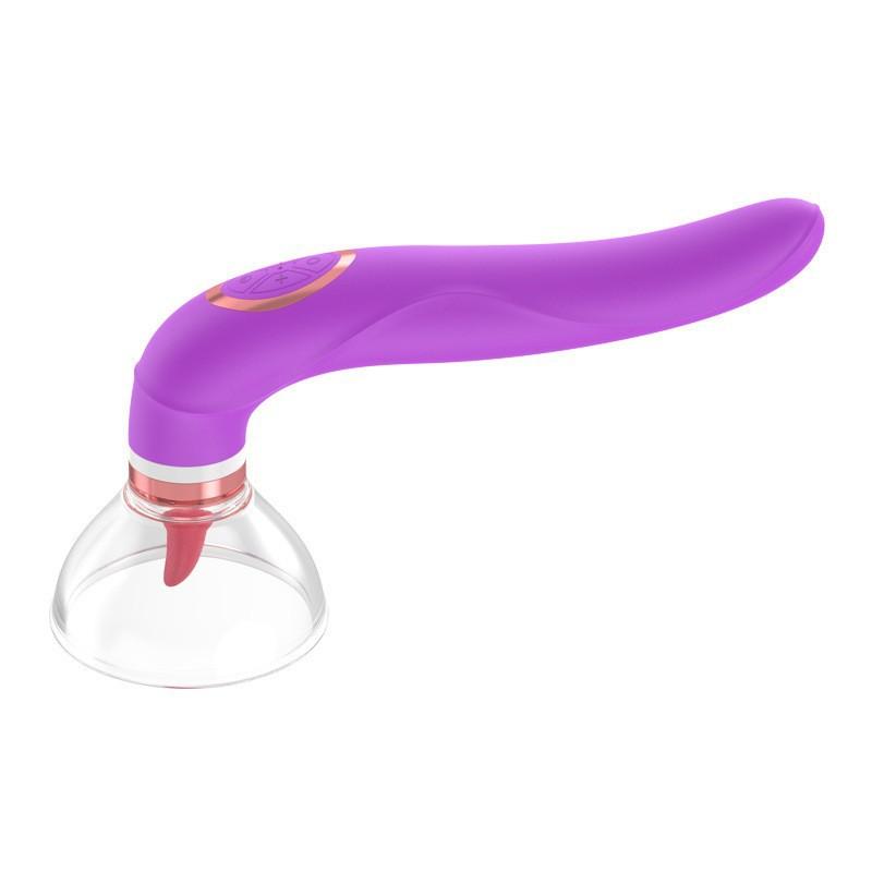 Dildo-Vibrator Klitoris G-Punkt Vibrator Vagina Brustmassage Doppelkopf Sexspielzeug für Frauen Zungenleckpumpe
