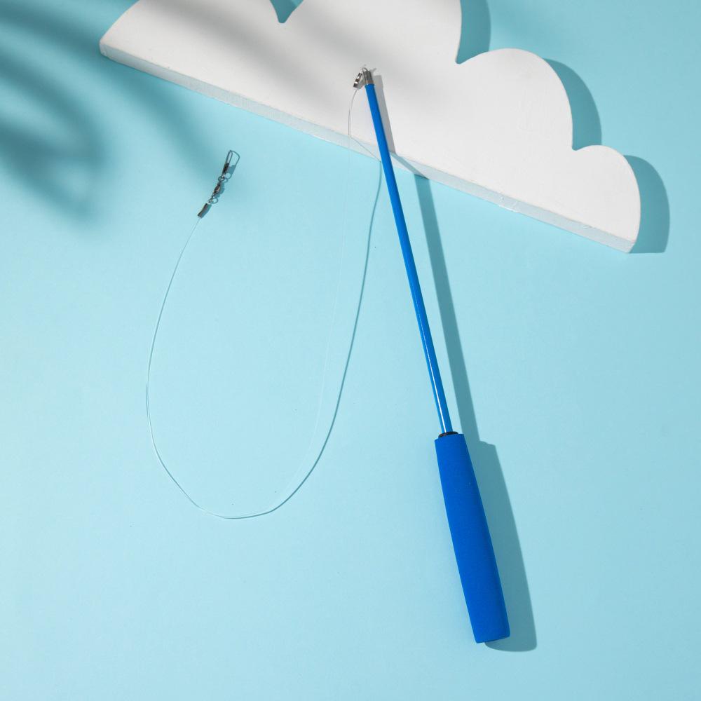 Beliebter Katzen-Teaser-Stick: Dreiteilige Rute mit mehreren Farboptionen zur Selbstunterhaltung.