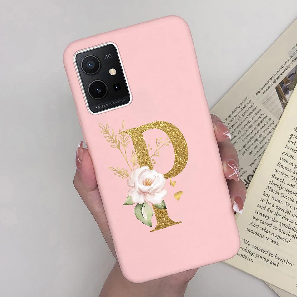 Simple Case For Vivo T1 5G Name 26 Letter Soft Matte Silicone Anti Slip Phone Back Cover For Vivo T 1 VivoT1 Shell Funda Bumper