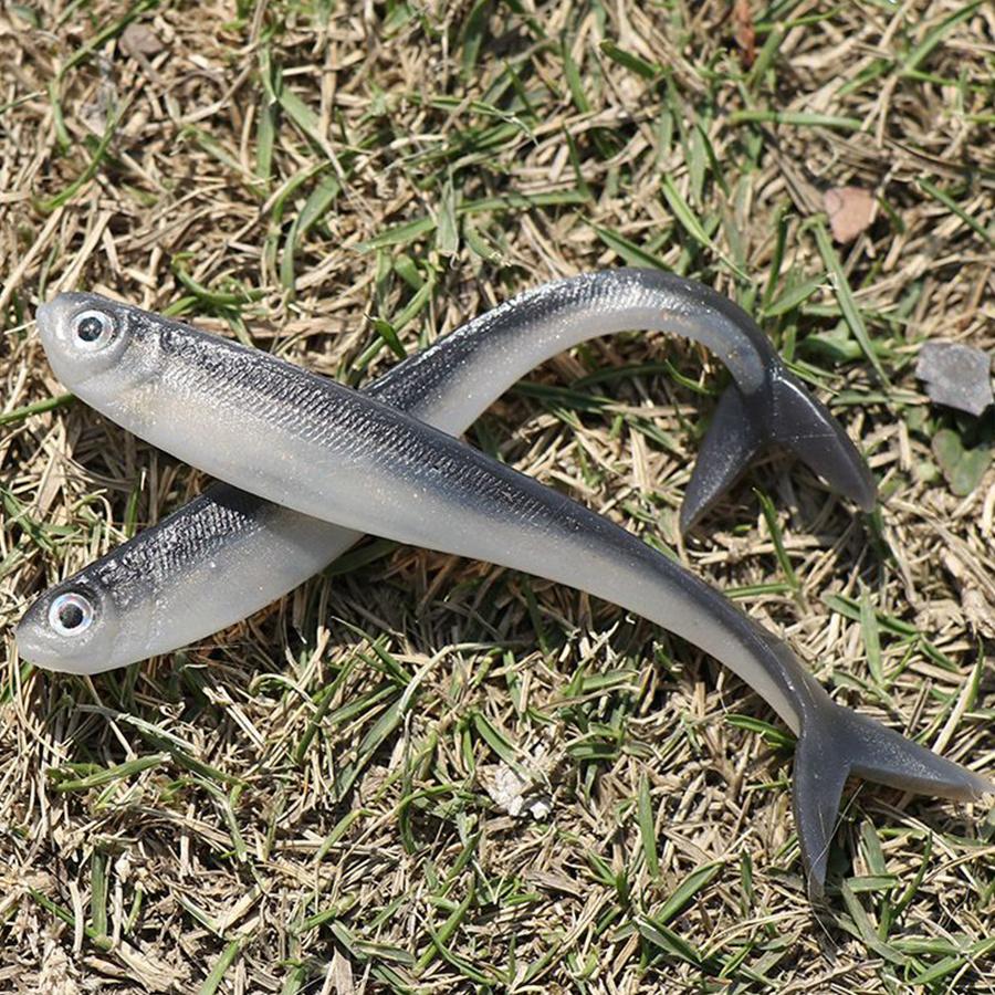 10pcs Easy Wobbler Pike Fishing Lure - Soft Rubber Worms for Freshwater and Saltwater - Jig Head Artificial Bait with Carp Drop