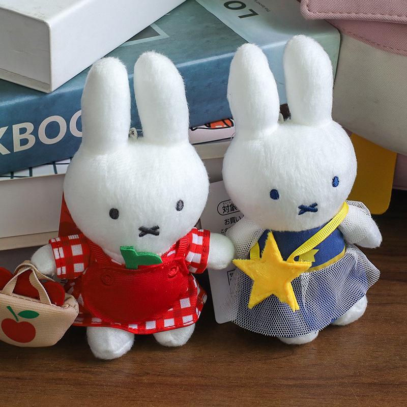 Spring Fruit Miffy Bunny Plush Keychain – Cute Apple Doll Pendant Backpack Ornament Toy