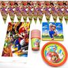 Mario Super Themed Birthdy Party Supplies Decor Banner Cups Napkins Tablecloth