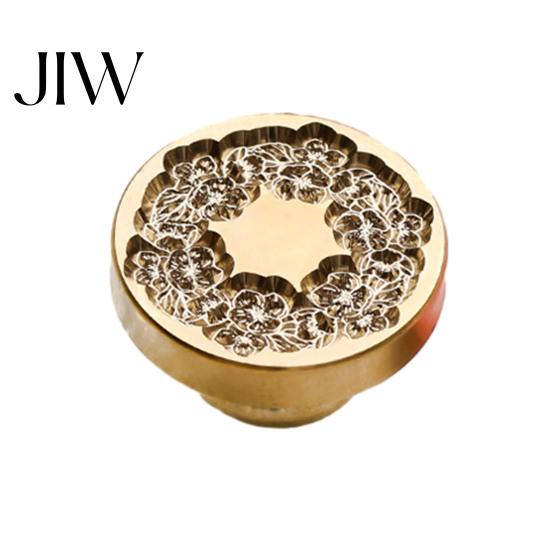 Journal Decoration Seal Wax Stamp, Vintage Plant Pattern Head, Durable Handmade Stationery Accessory Copper Stamp Head Replacement, for Envelope