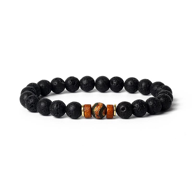 Lava Onyx Dzi Tibetan Buddha Bracelets Men Volcanic Stone Chakra Beads Diffuser Bracelet Women Vintage Meditation Amulet Jewelry