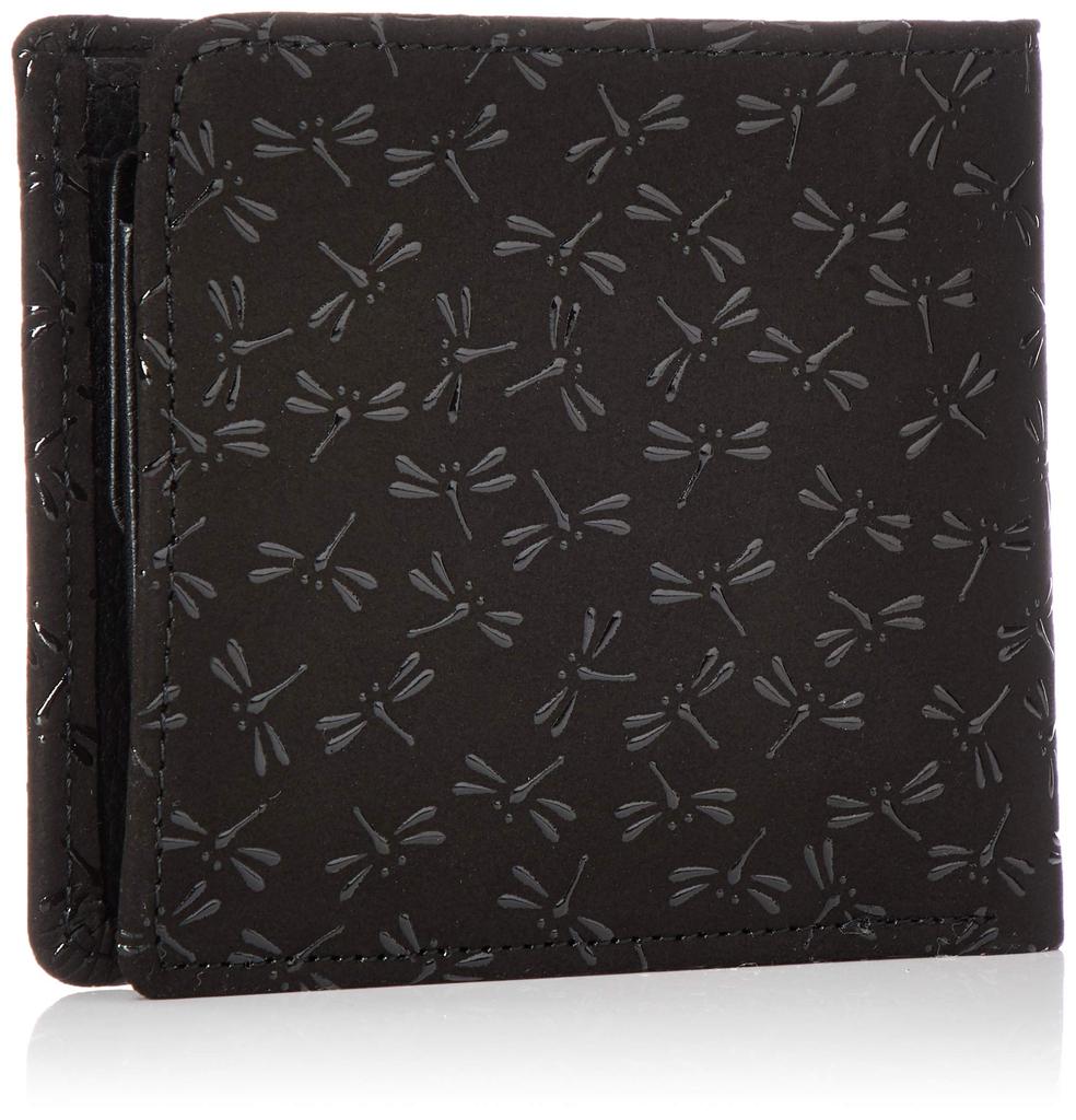 wallet bill compartment J Black deerskin x black lacquer dragonfly pattern [Indenya] Bi-fold 2006-01-008