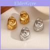 Boucles d'Oreilles Géométriques en Acier Inoxydable pour Femmes Style Froissé pour Mode Décontractée