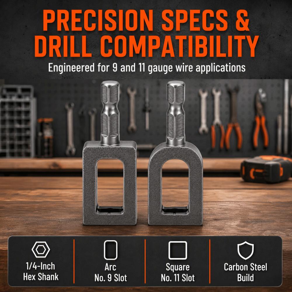 2 Set Carbon Steel Wire Twisting Tools 1/4 Inch Hex Shank Rebar Tying Twister  Fencing Projects