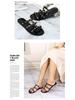 2025 Crystal Flat Slip-On Sandals: Fashionable Studded Summer Outdoor Shoes