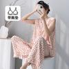 Summer Crew Neck Sleeveless Vest Two-piece Set Cotton and Silk Pajamas Women's Summer Cotton Silk Women's Summer Suit Dress
