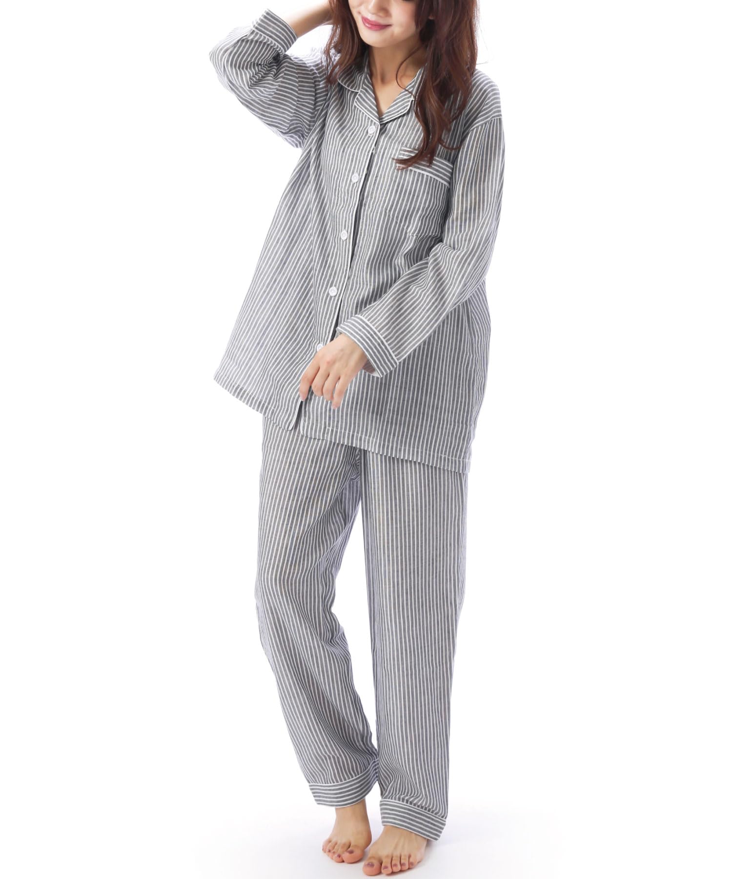 

ON NISHIKI Long Sleeve Cotton Double Made with Premium Combed Top and Bottom with Perfect for Spring and Autumn Loungewear Size Women s Pajamas, 100%