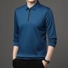Men's Solid Color Long Sleeved POLO Shirt Casual Fashion Top